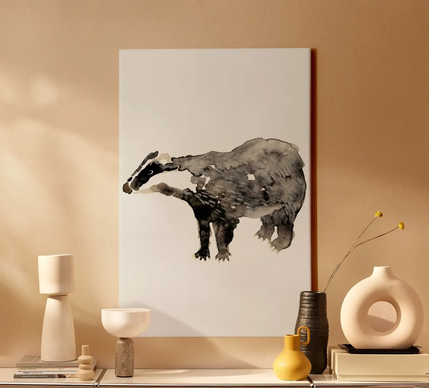 Badger canvas by Farina Kuklinski