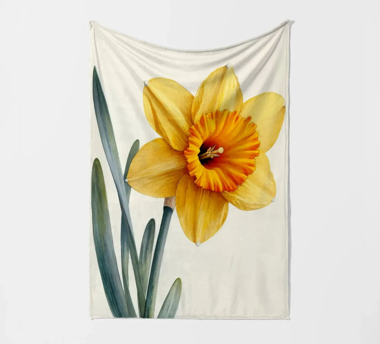 Daffodil Flower 2 fleece blanket by Bold Blooms