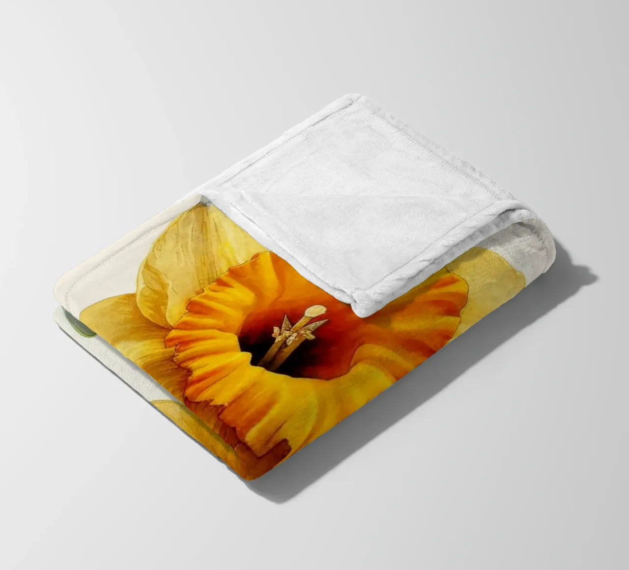 Daffodil Flower 2 fleece blanket by Bold Blooms