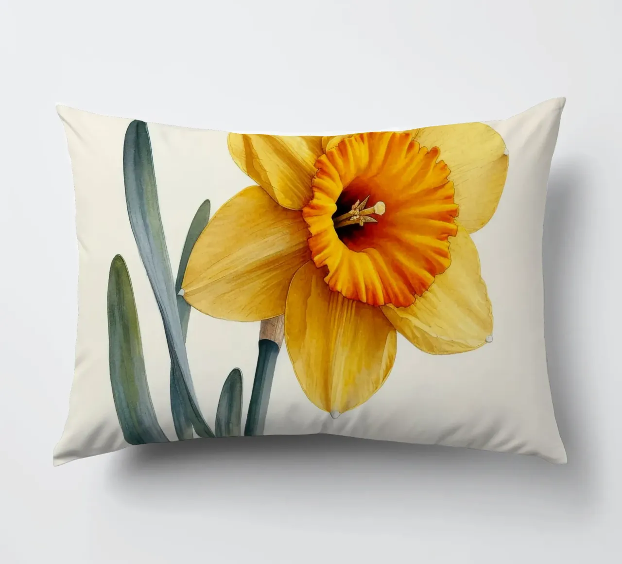 Daffodil Flower 2 decorative cushion by Bold Blooms