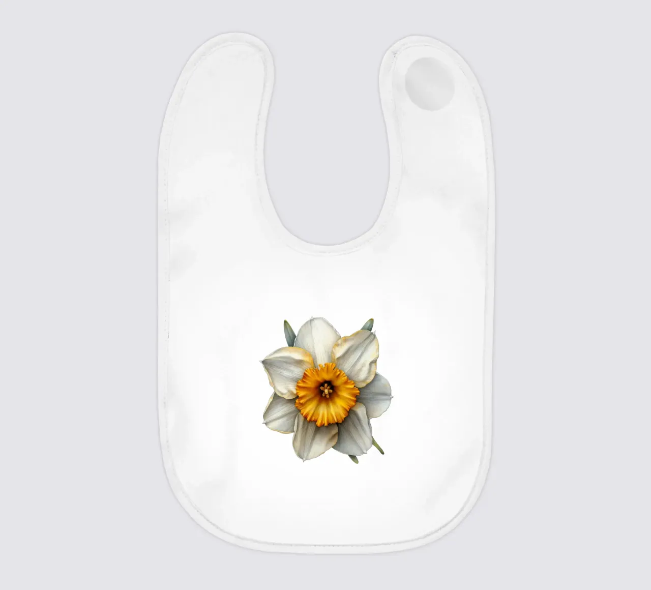 Daffodil Flower 3 baby bib by Bold Blooms