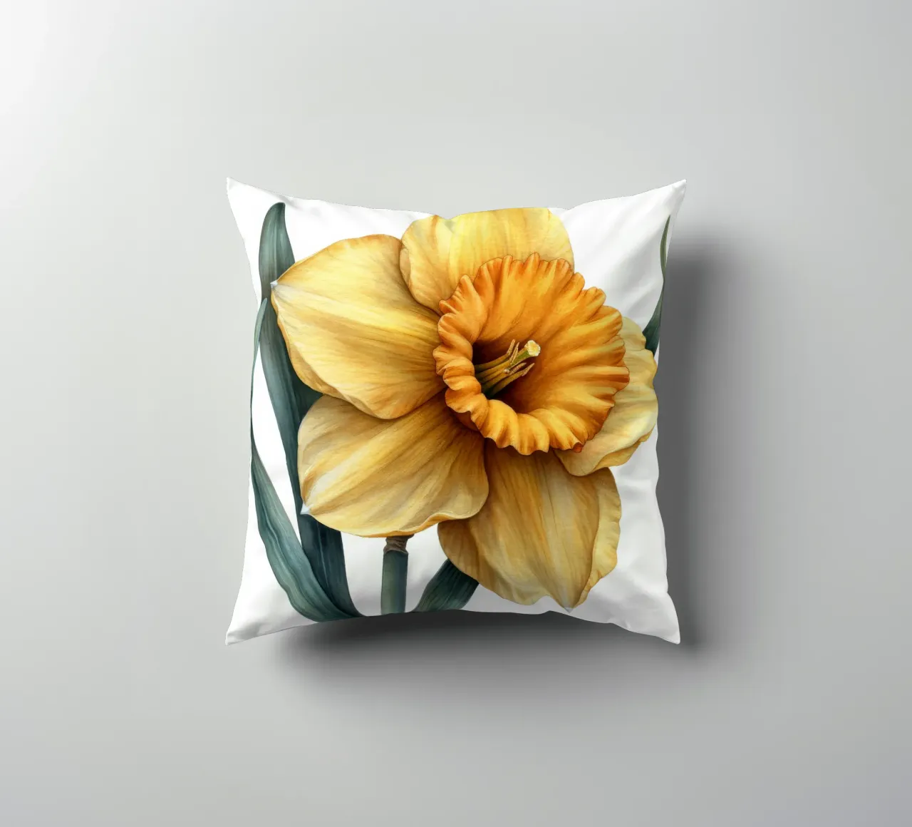 Daffodil Flower 4 decorative cushion by Bold Blooms
