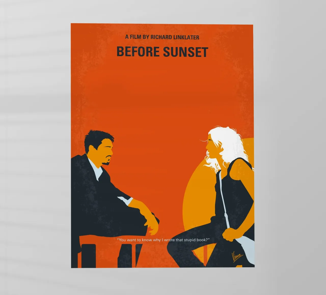 No1012 My Before Sunset minimal movie poster pellicola backlit da Chungkong