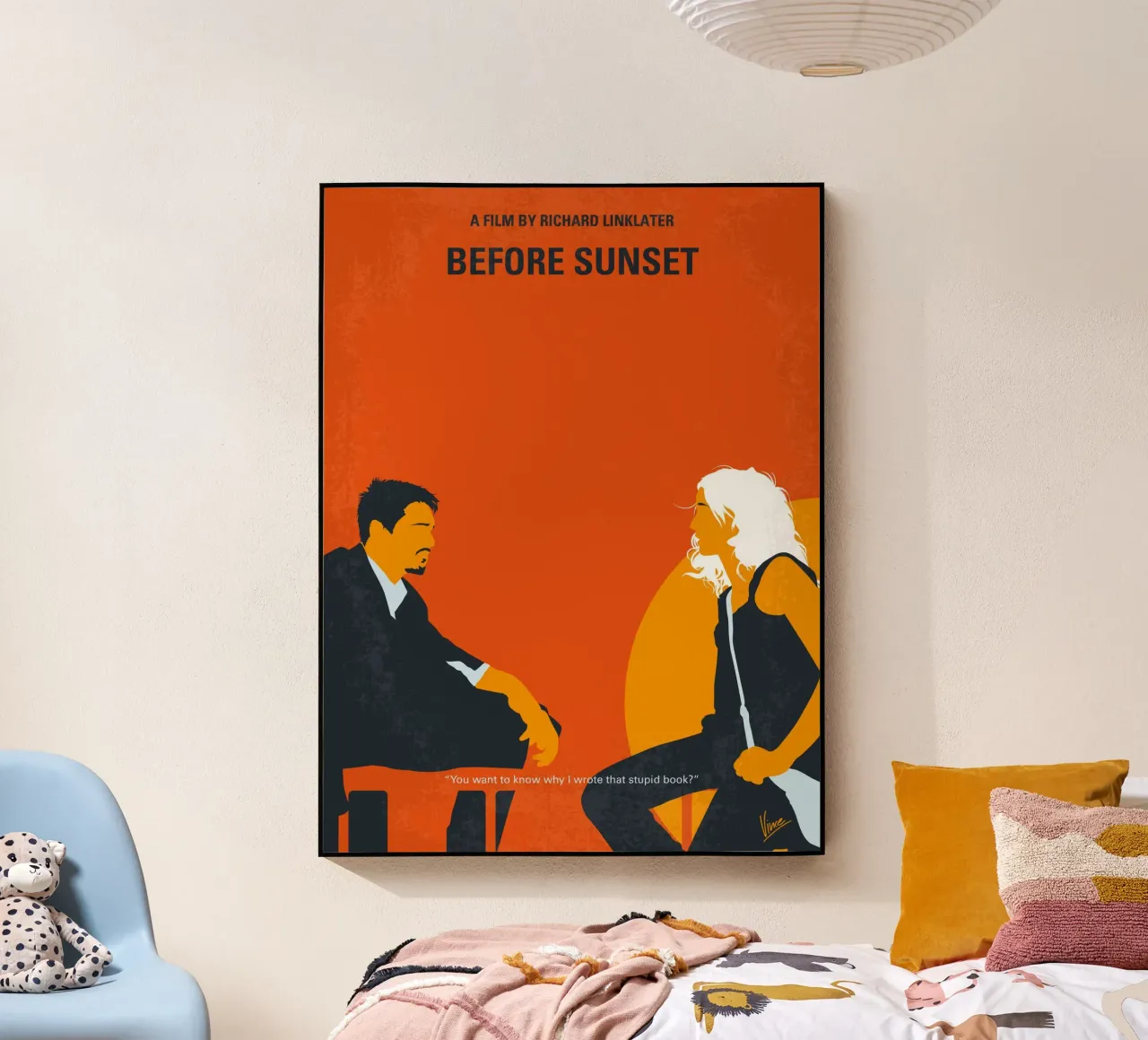 No1012 My Before Sunset minimal movie poster plexiglass da Chungkong