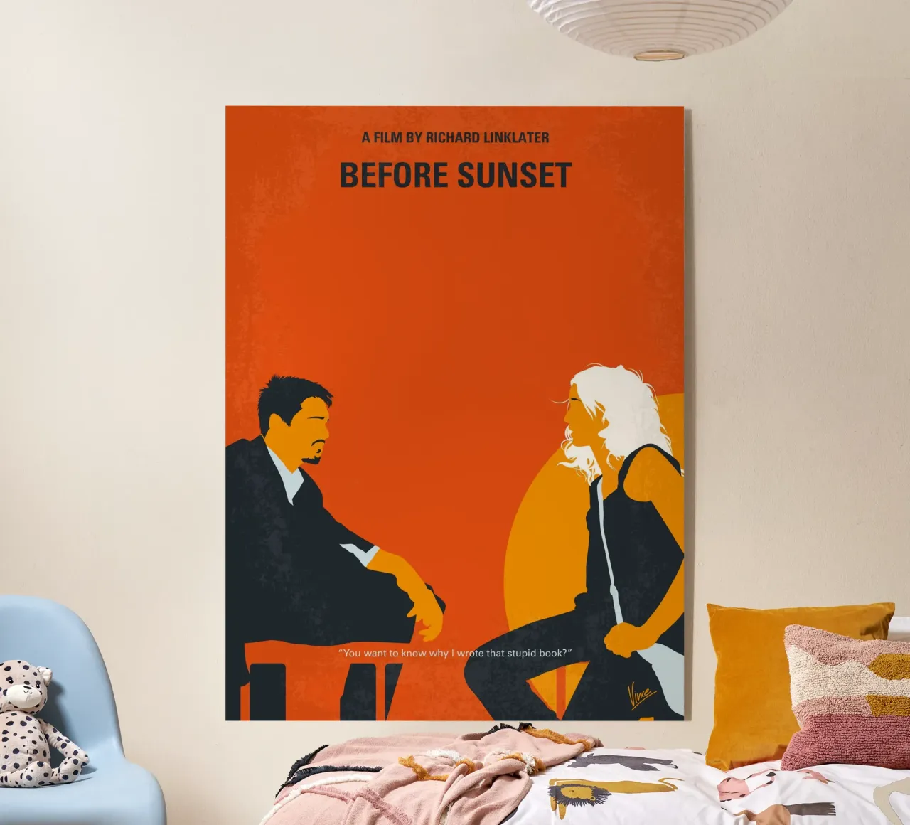 No1012 My Before Sunset minimal movie poster plexiglass da Chungkong