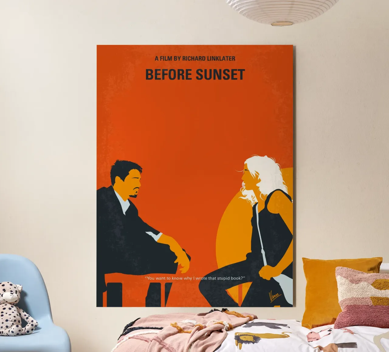 No1012 My Before Sunset minimal movie poster alluminio dibond da Chungkong