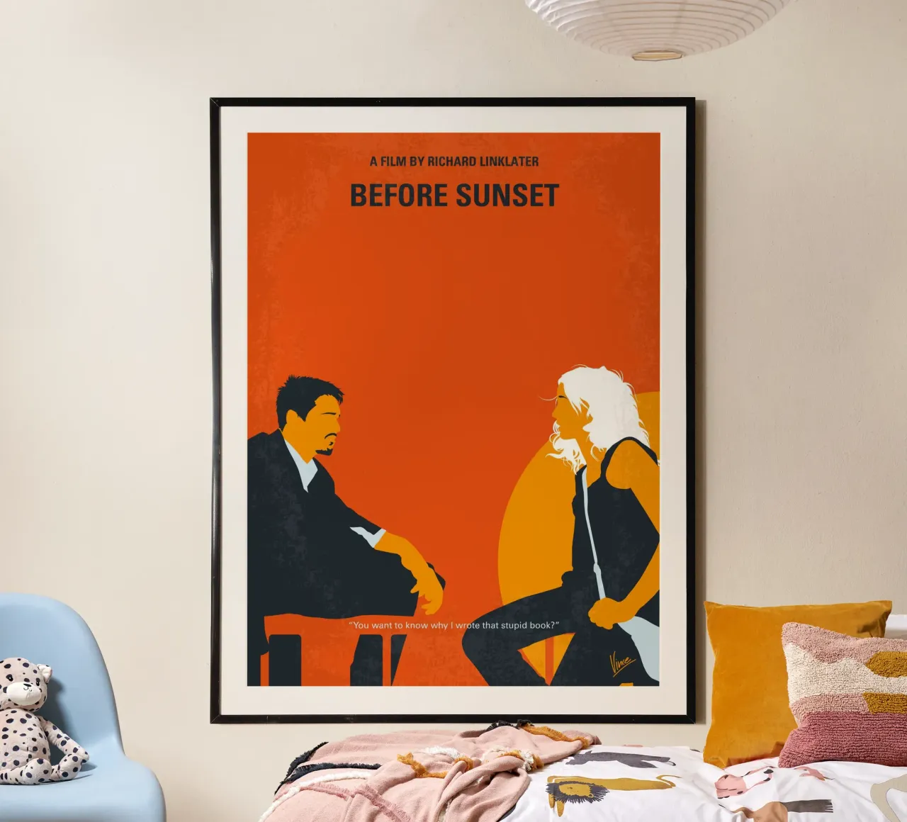 No1012 My Before Sunset minimal movie poster carta hahnemühle da Chungkong
