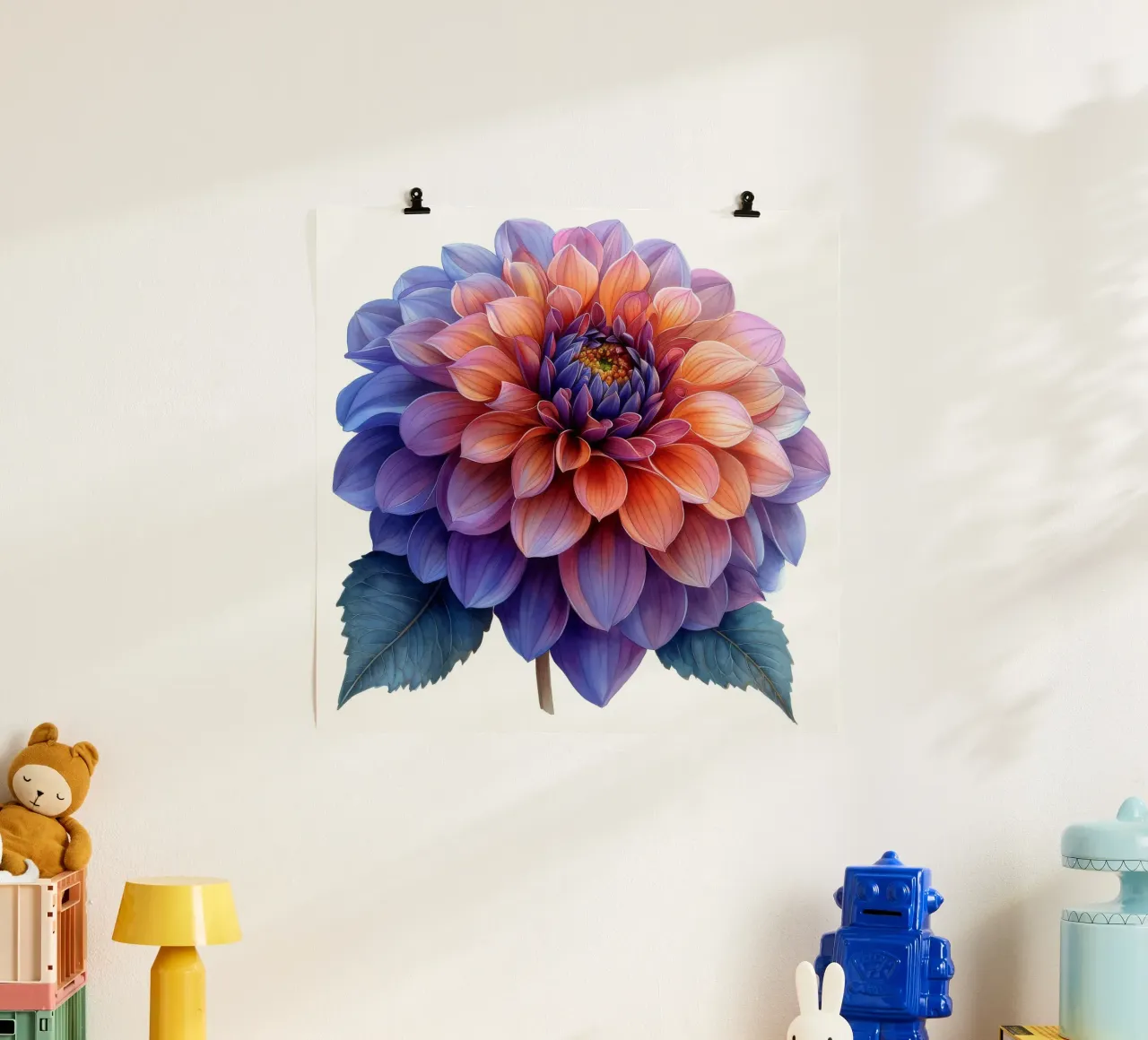 Fiore di dalia 2 poster con telaio in alluminio da Bold Blooms
