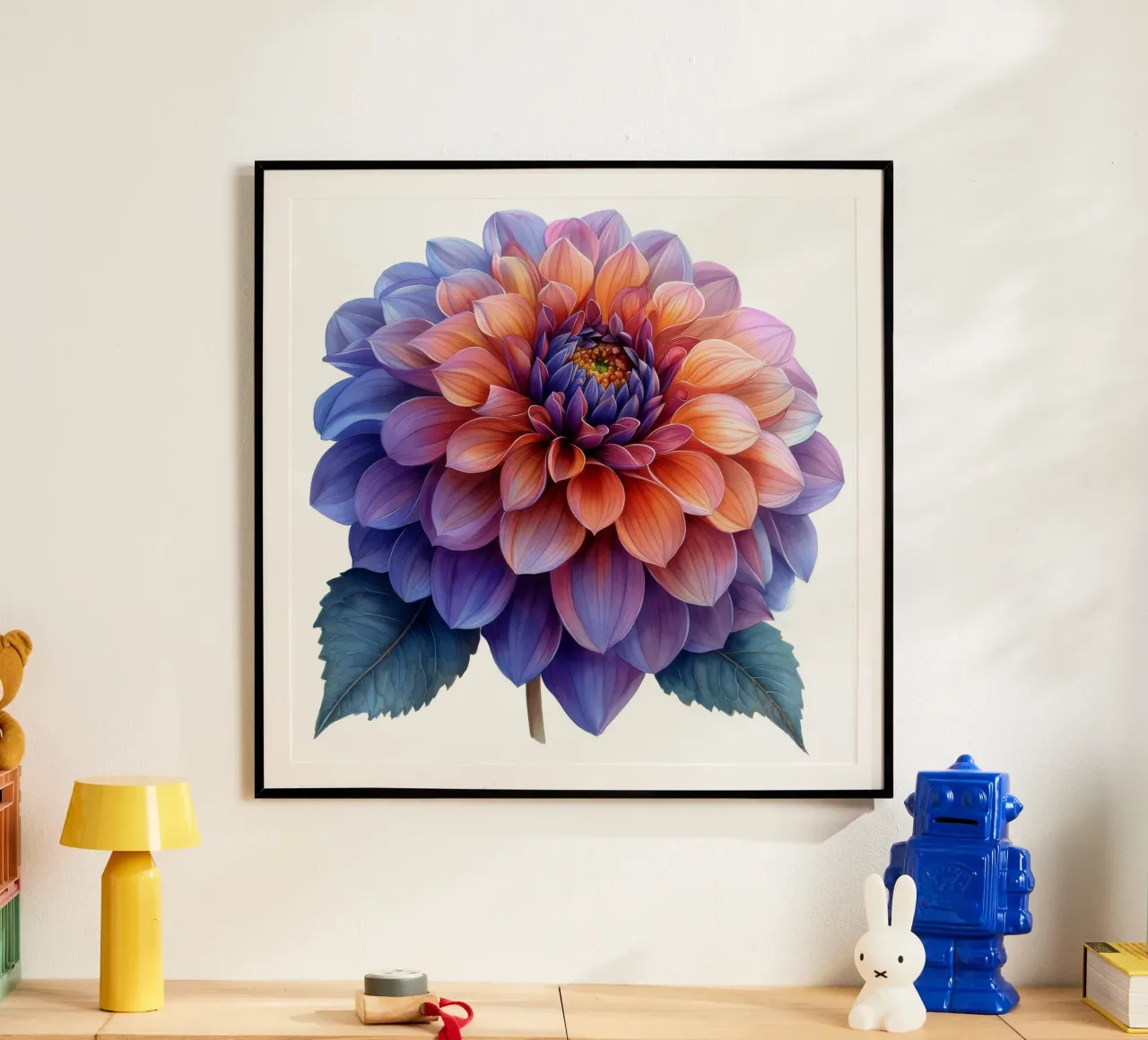 Fiore di dalia 2 poster con telaio in alluminio da Bold Blooms