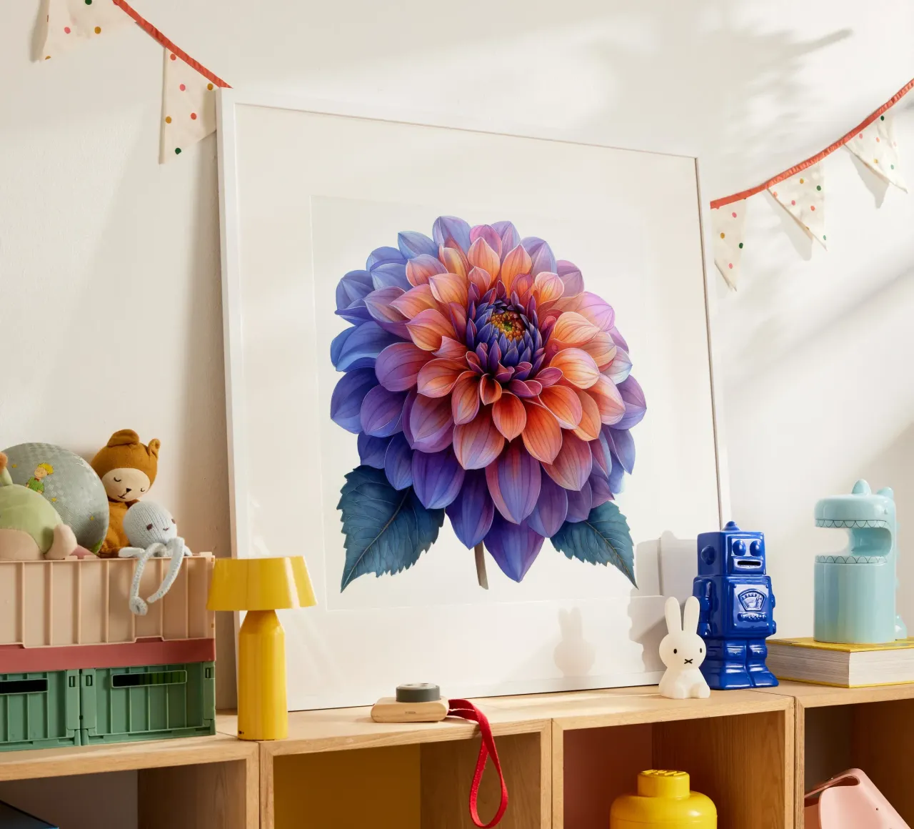 Fiore di dalia 2 poster con telaio in alluminio da Bold Blooms