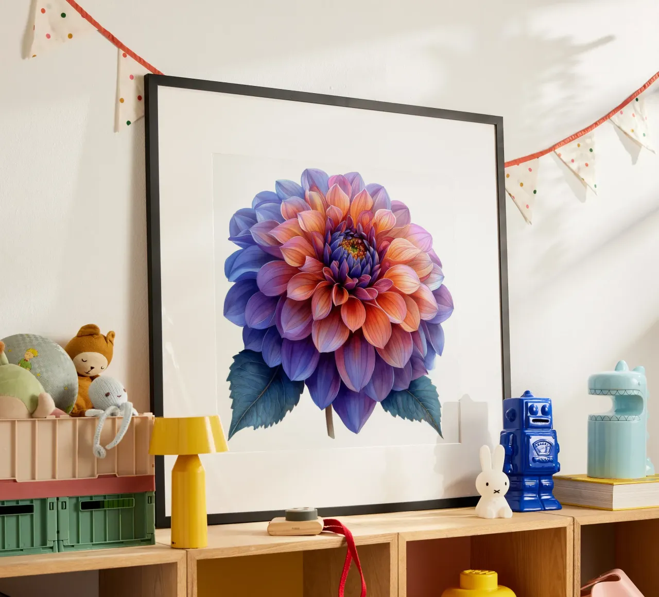 Fiore di dalia 2 poster con telaio in alluminio da Bold Blooms