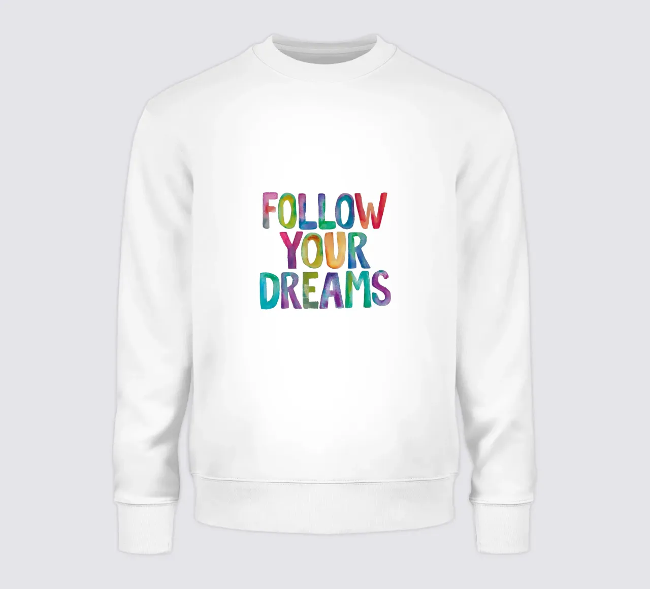 Segui i tuoi sogni Design tipografico arcobaleno felpa da THE MOTIVATED TYPE