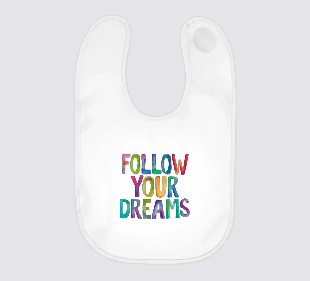 Segui i tuoi sogni Design tipografico arcobaleno bavaglino da THE MOTIVATED TYPE