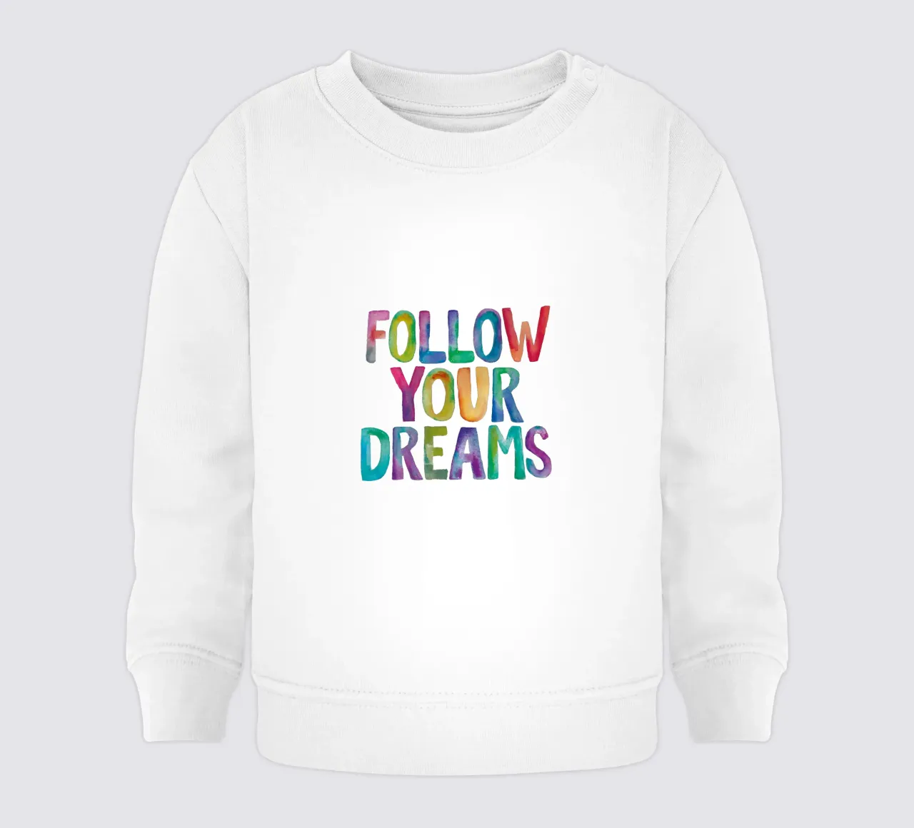 Segui i tuoi sogni Design tipografico arcobaleno felpa neonato da THE MOTIVATED TYPE