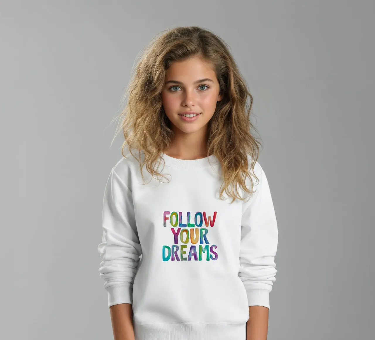 Segui i tuoi sogni Design tipografico arcobaleno felpa bambino da THE MOTIVATED TYPE