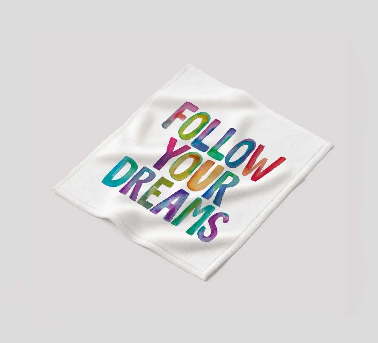 Segui i tuoi sogni Design tipografico arcobaleno coperta in pile da THE MOTIVATED TYPE