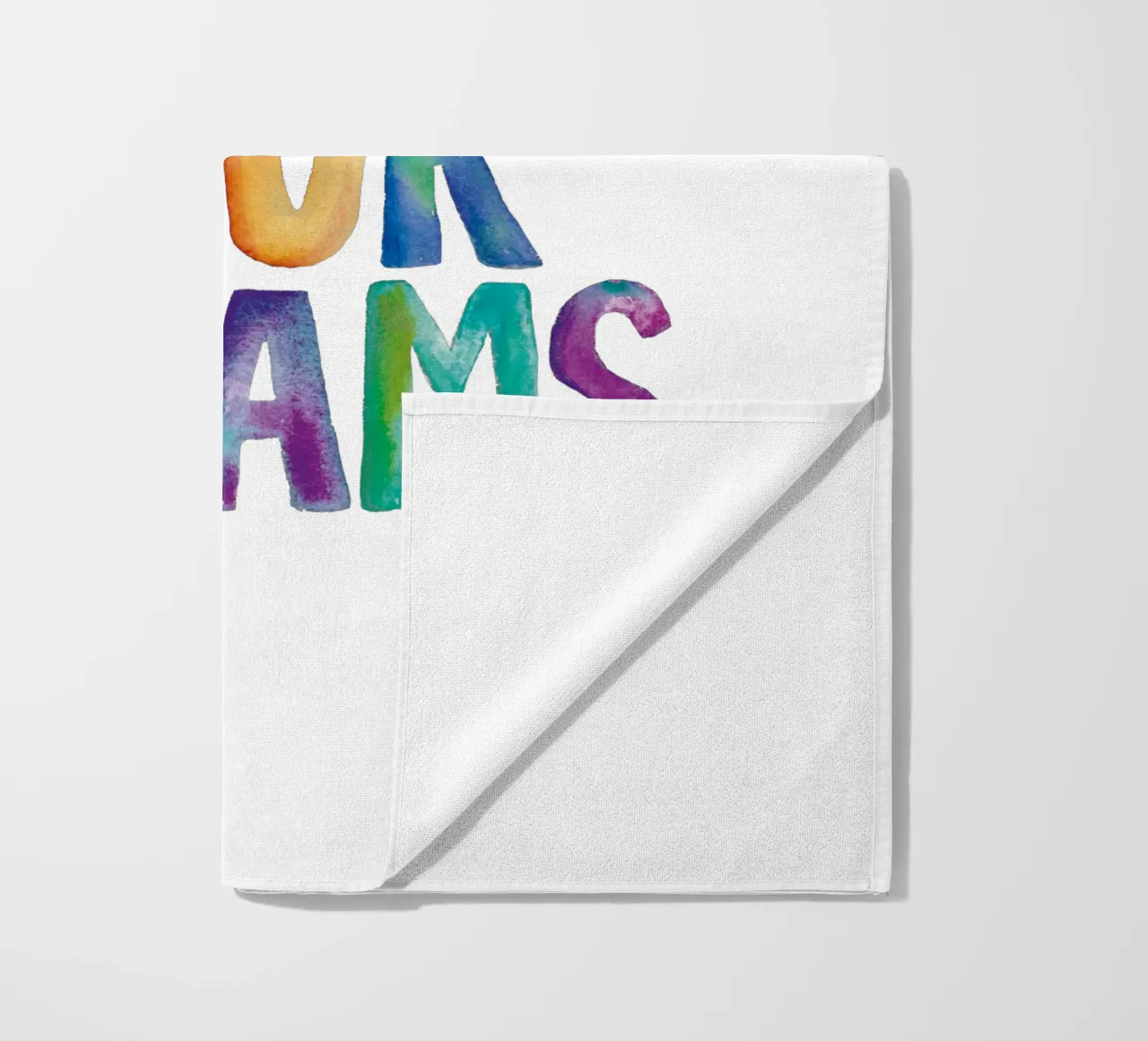 Segui i tuoi sogni Design tipografico arcobaleno telo mare da THE MOTIVATED TYPE