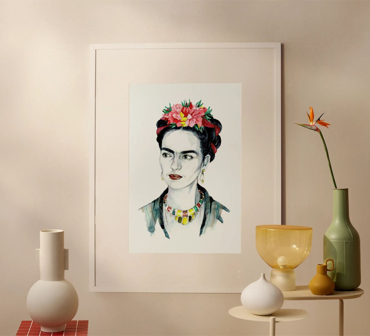 Frida Kahlo handgezeichnetes Porträt. Poster von Susana Miranda ilustracion
