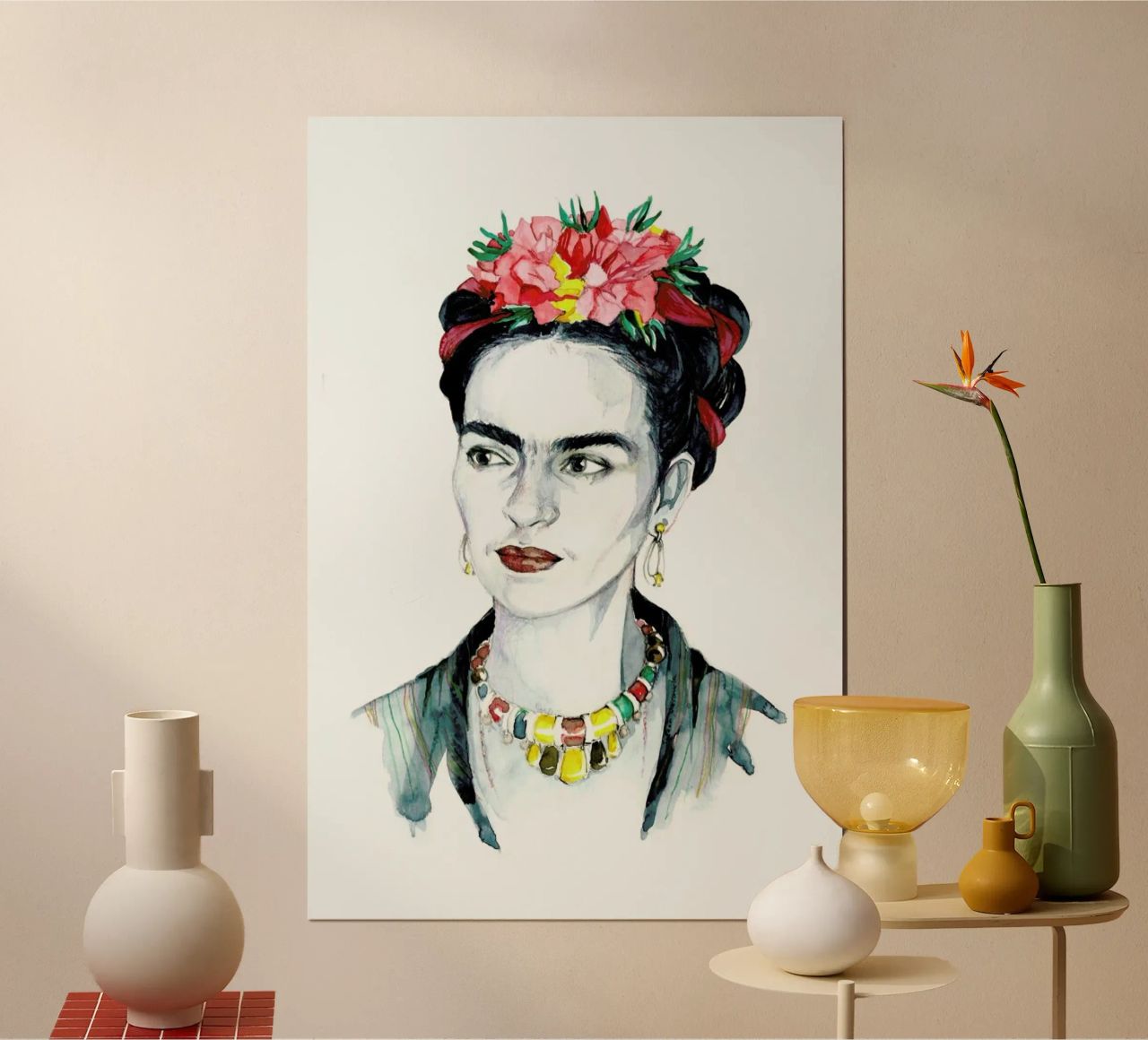 Frida Kahlo handgezeichnetes Porträt. Poster von Susana Miranda ilustracion
