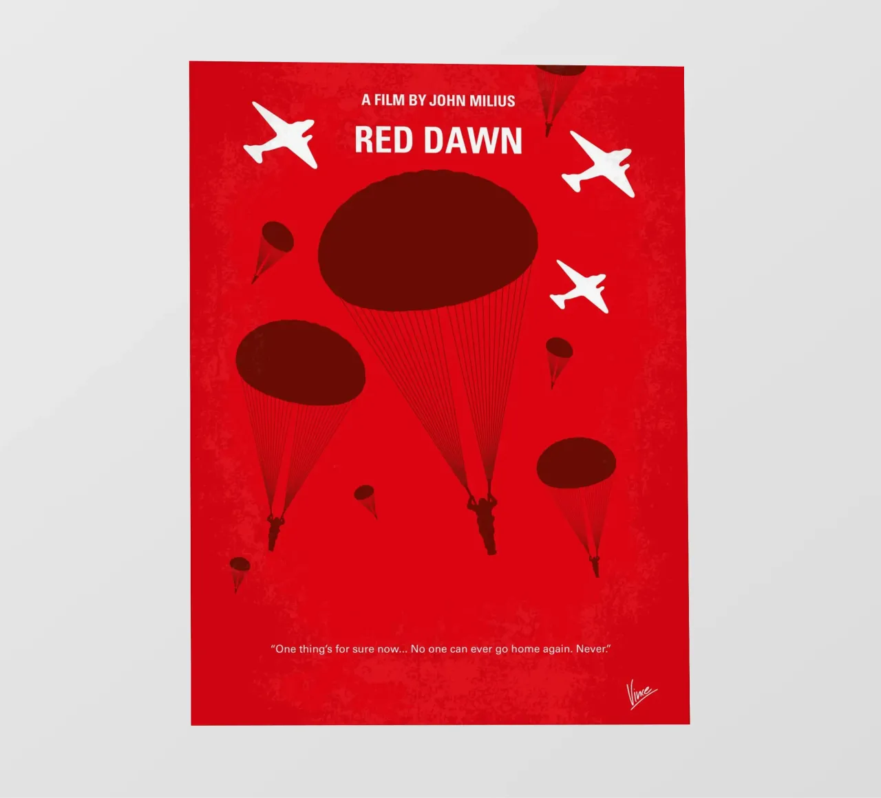 No1018 My Red Dawn minimal movie poster pellicola backlit da Chungkong