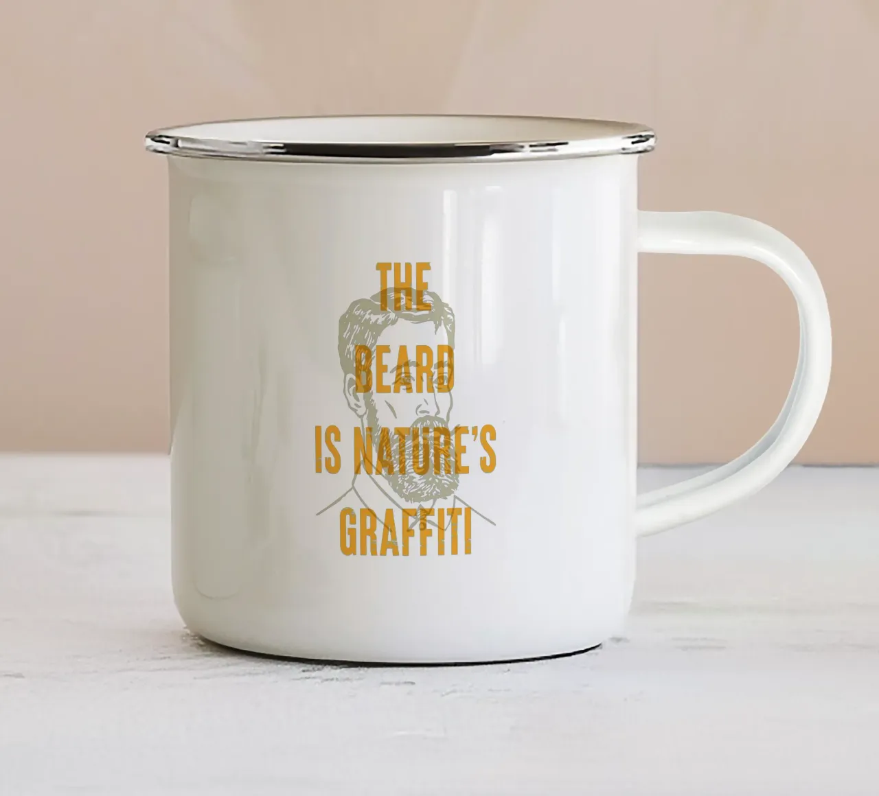 La barba è un graffito della natura tazza in smalto da Vintagrafica
