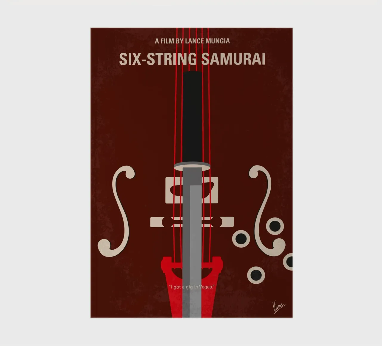 No1020 My Six-String Samurai minimal movie poster notebook by Chungkong