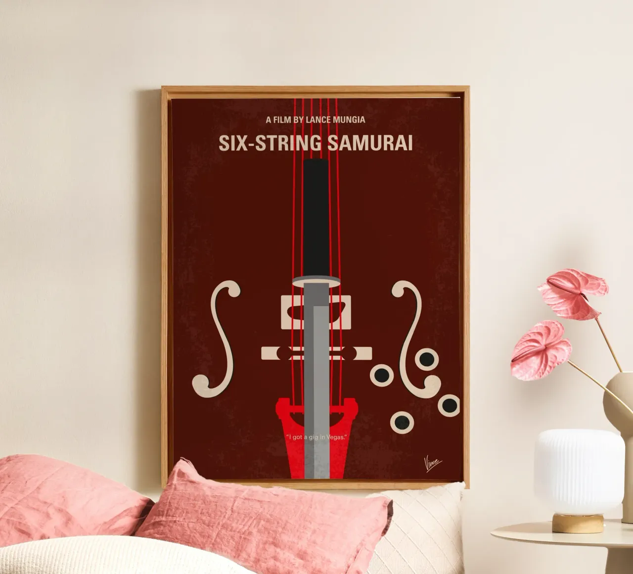 No1020 My Six-String Samurai minimal movie poster tela da Chungkong