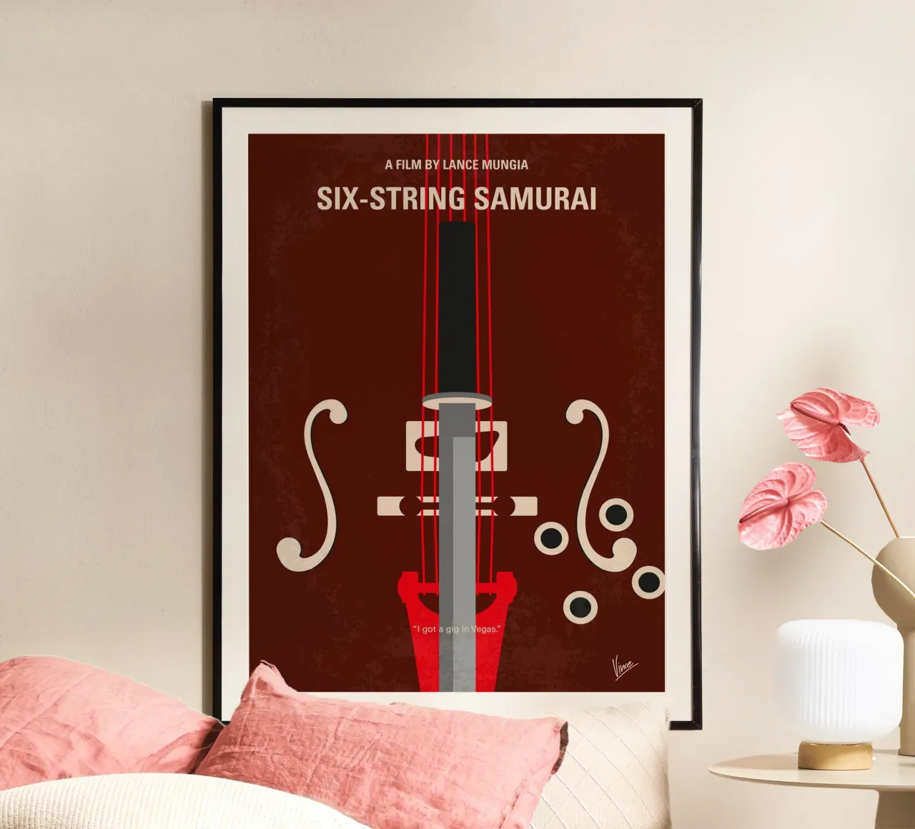 No1020 My Six-String Samurai minimal movie poster carta hahnemühle da Chungkong