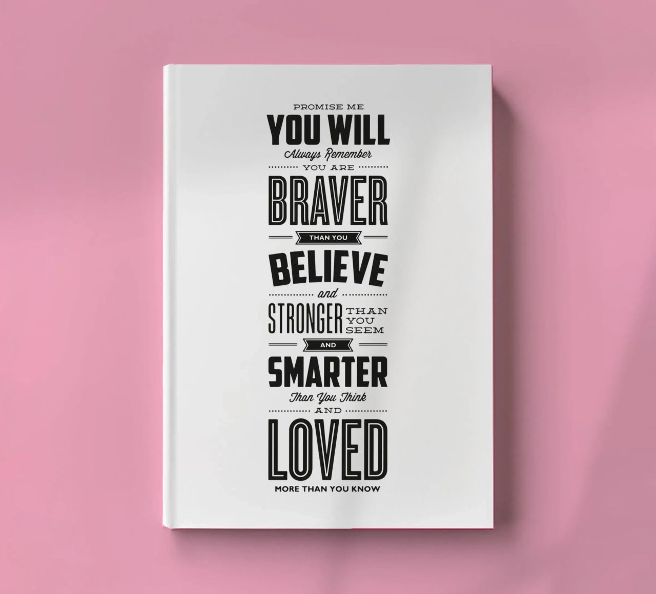 You Are Loved More Than You Know Typography Print notebook by THE MOTIVATED TYPE
