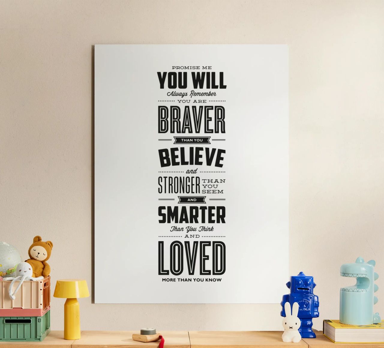You Are Loved More Than You Know Typography Print alu-dibond by THE MOTIVATED TYPE