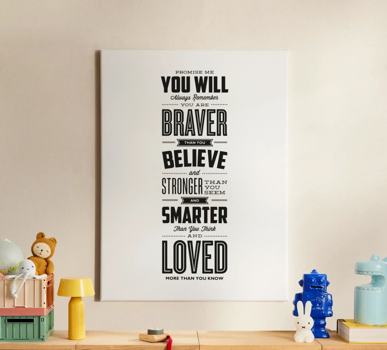 You Are Loved More Than You Know Typography Print canvas by THE MOTIVATED TYPE