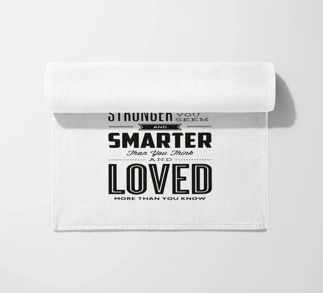 You Are Loved More Than You Know Typography Print beach towel by THE MOTIVATED TYPE