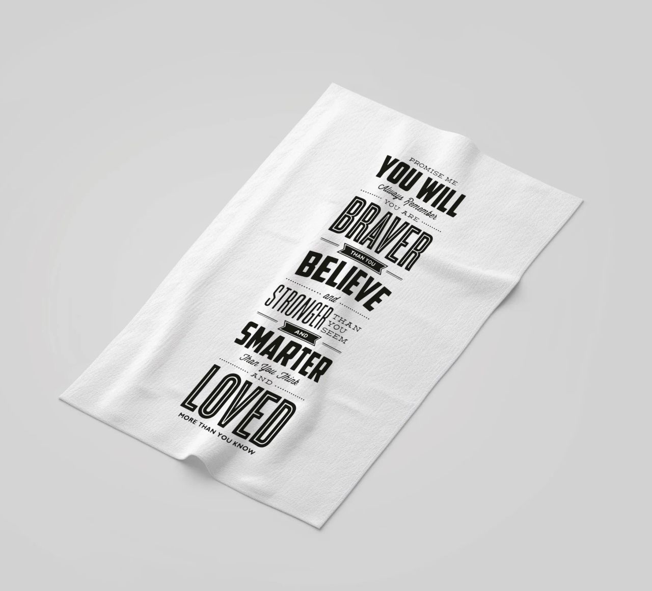 You Are Loved More Than You Know Typography Print beach towel by THE MOTIVATED TYPE