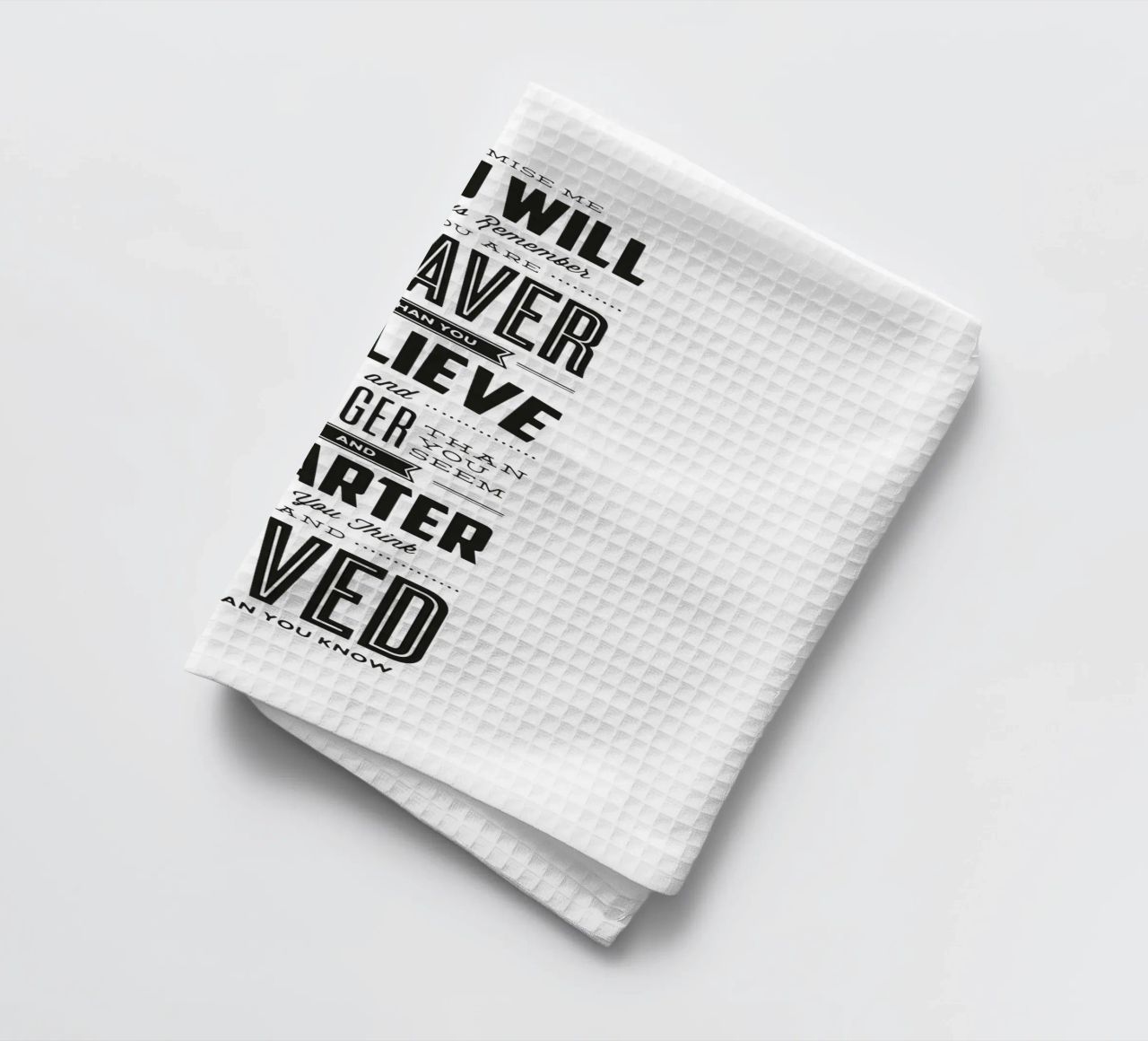 You Are Loved More Than You Know Typography Print tea towel by THE MOTIVATED TYPE