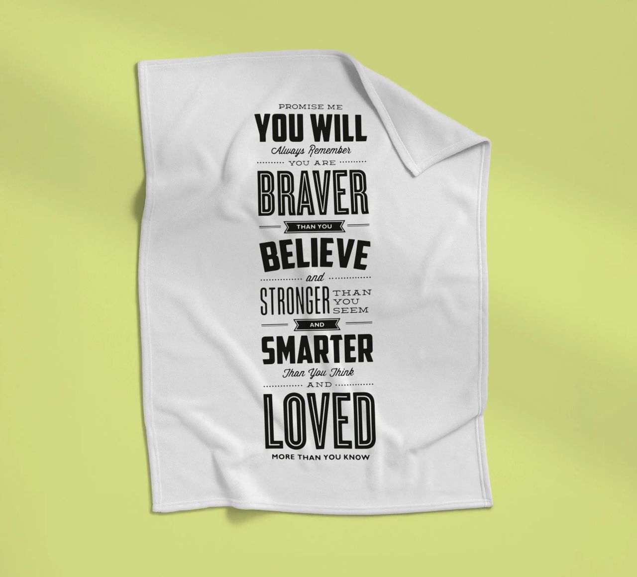 You Are Loved More Than You Know Typography Print fleece blanket by THE MOTIVATED TYPE