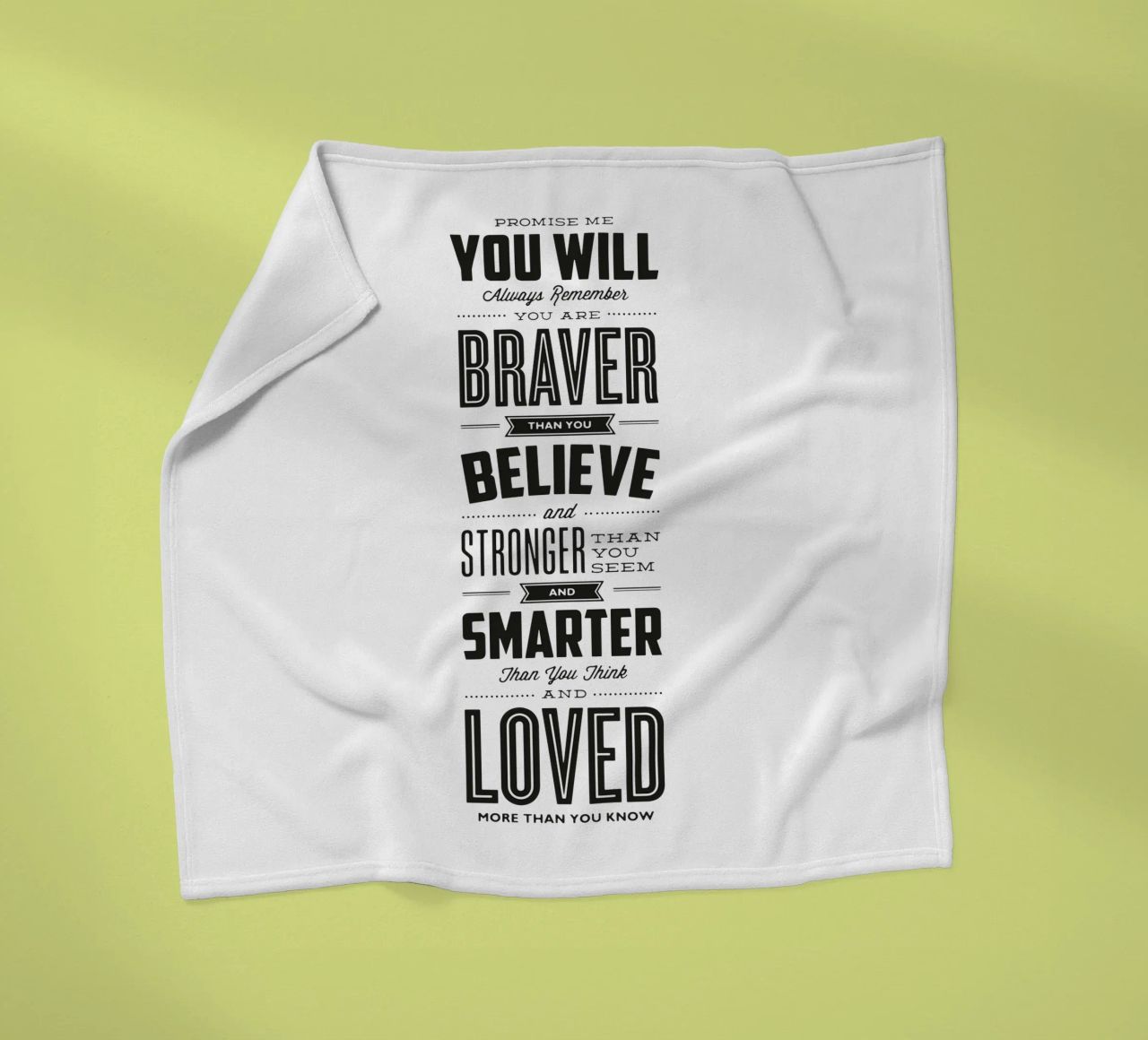You Are Loved More Than You Know Typography Print fleece blanket by THE MOTIVATED TYPE