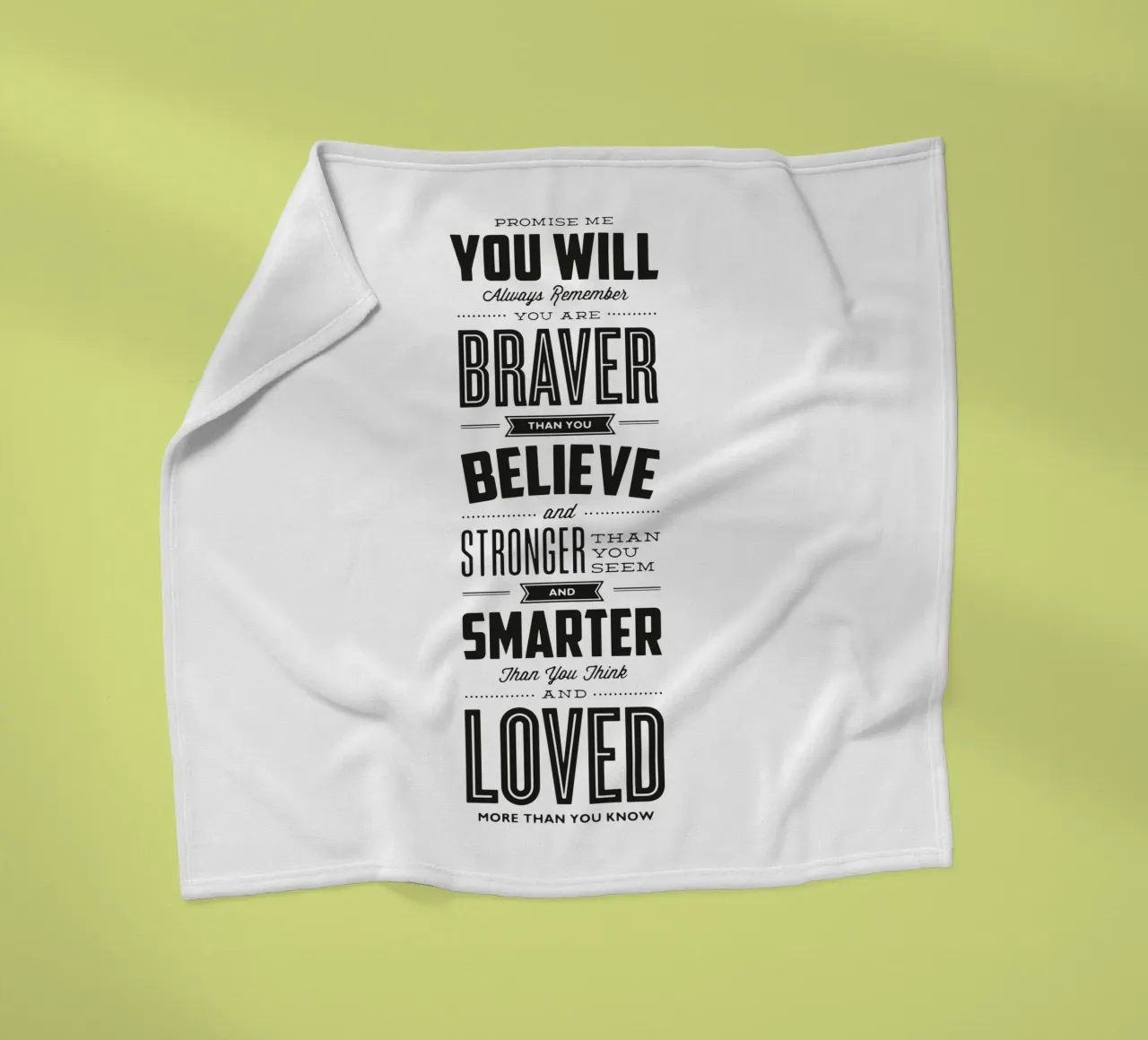 You Are Loved More Than You Know Tipografía Impresa manta de franela de THE MOTIVATED TYPE
