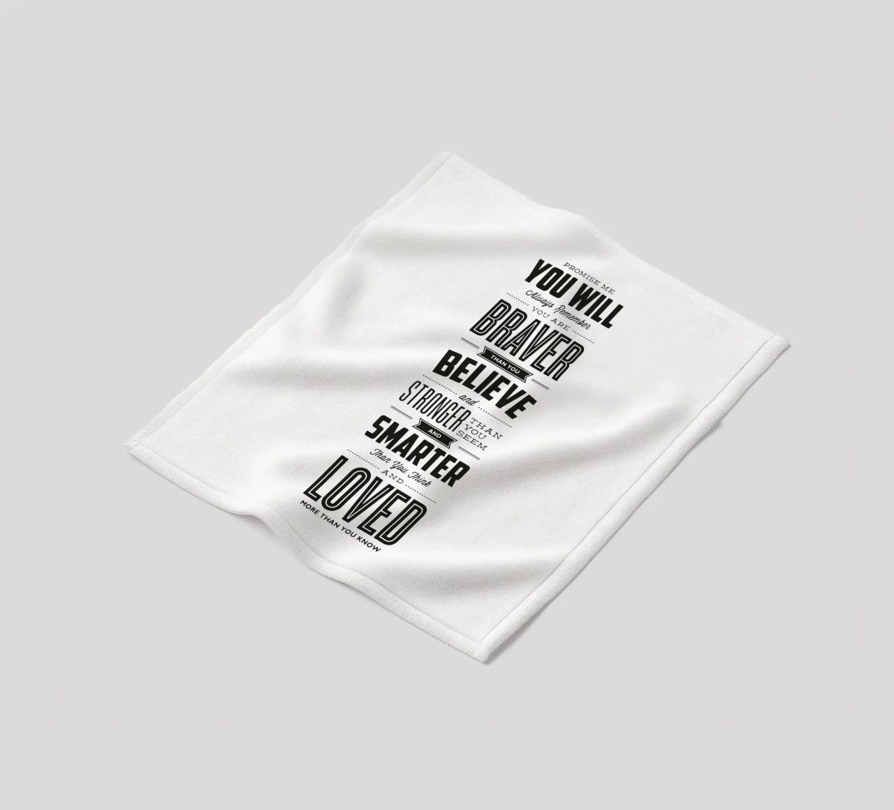You Are Loved More Than You Know Typography Print fleece blanket by THE MOTIVATED TYPE