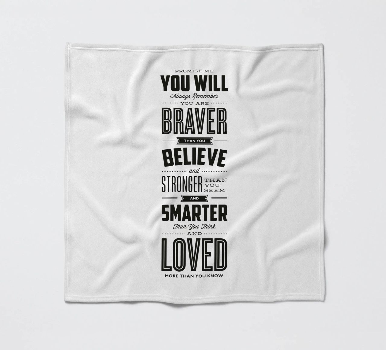 You Are Loved More Than You Know Typography Print fleece blanket by THE MOTIVATED TYPE