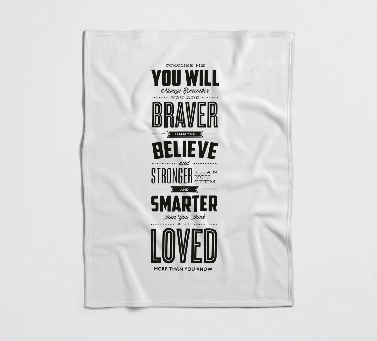 You Are Loved More Than You Know Tipografía Impresa manta de franela de THE MOTIVATED TYPE