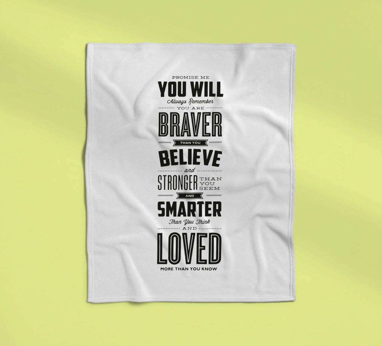 You Are Loved More Than You Know Typography Print fleece blanket by THE MOTIVATED TYPE