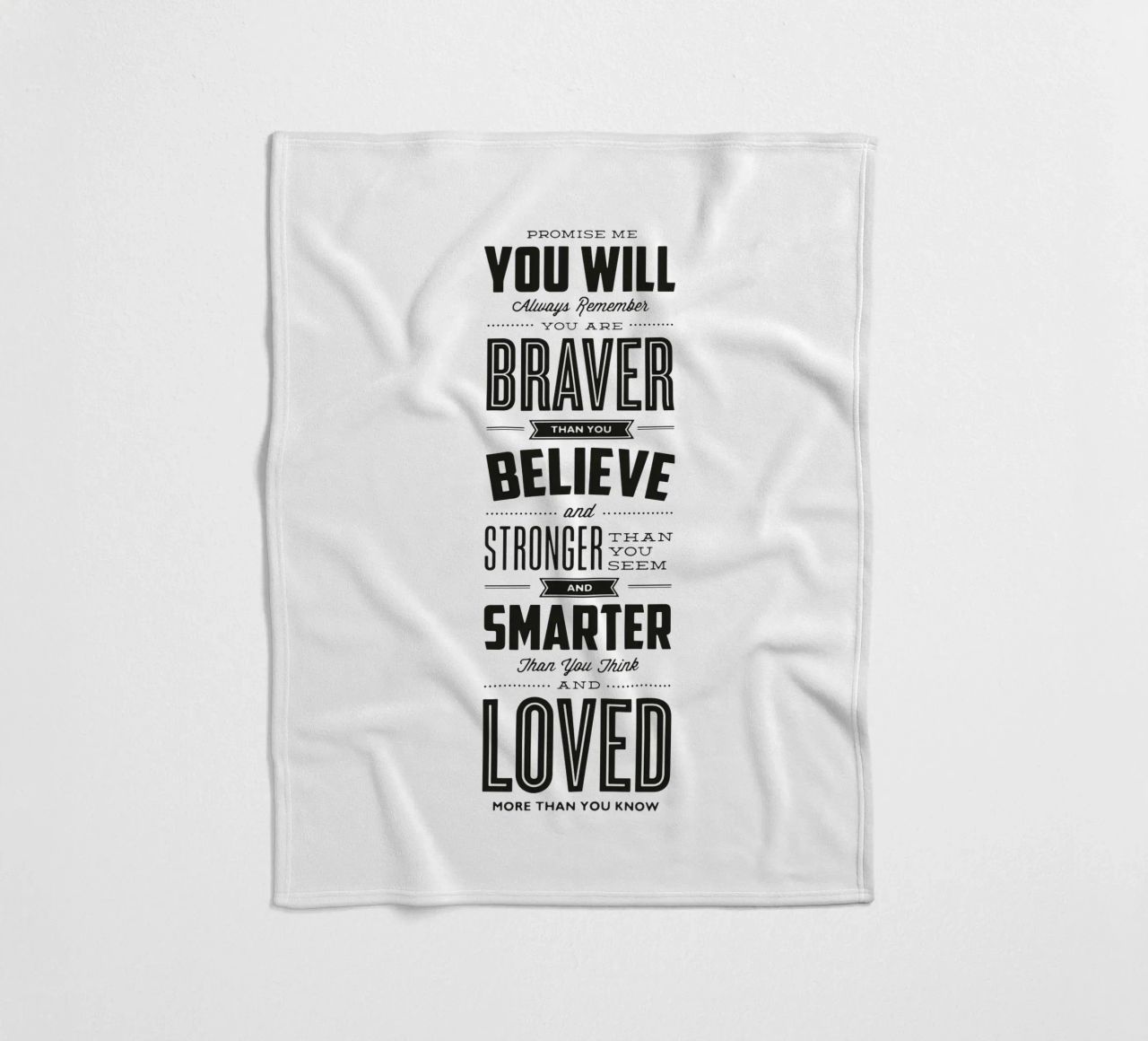 You Are Loved More Than You Know Typography Print fleece blanket by THE MOTIVATED TYPE