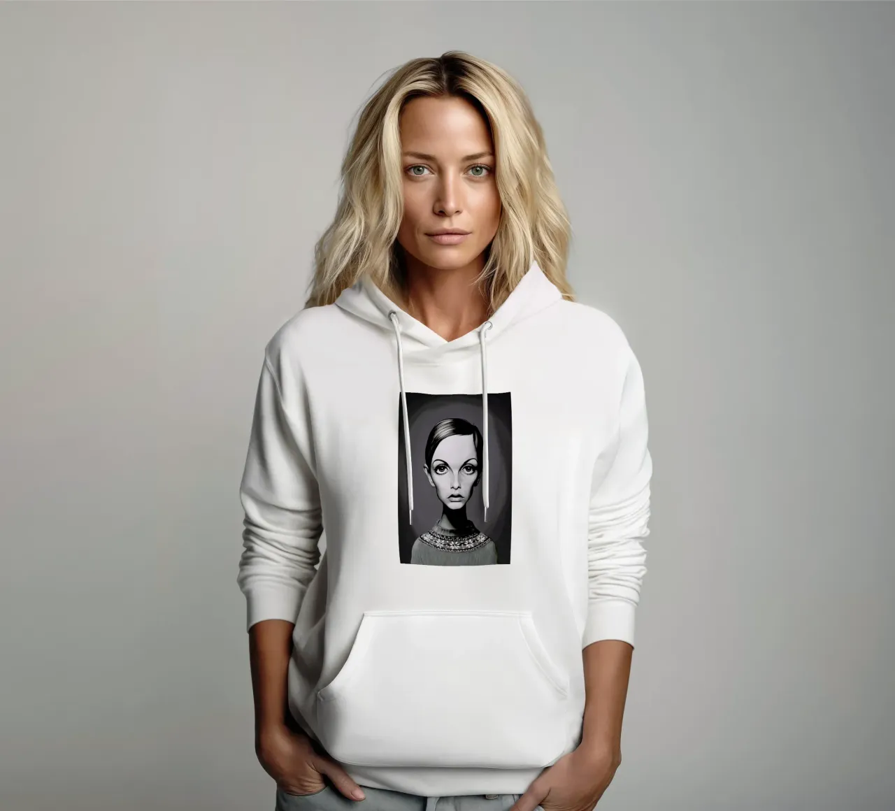 Twiggy felpa con cappuccio da Rob Art | Illustration