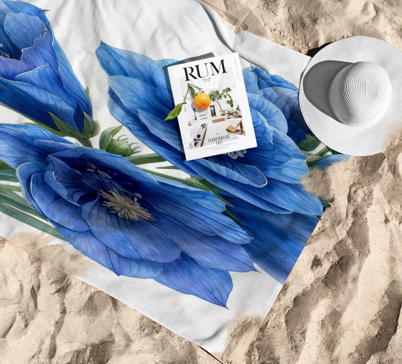Fiore di delphinium 2 telo mare da Bold Blooms