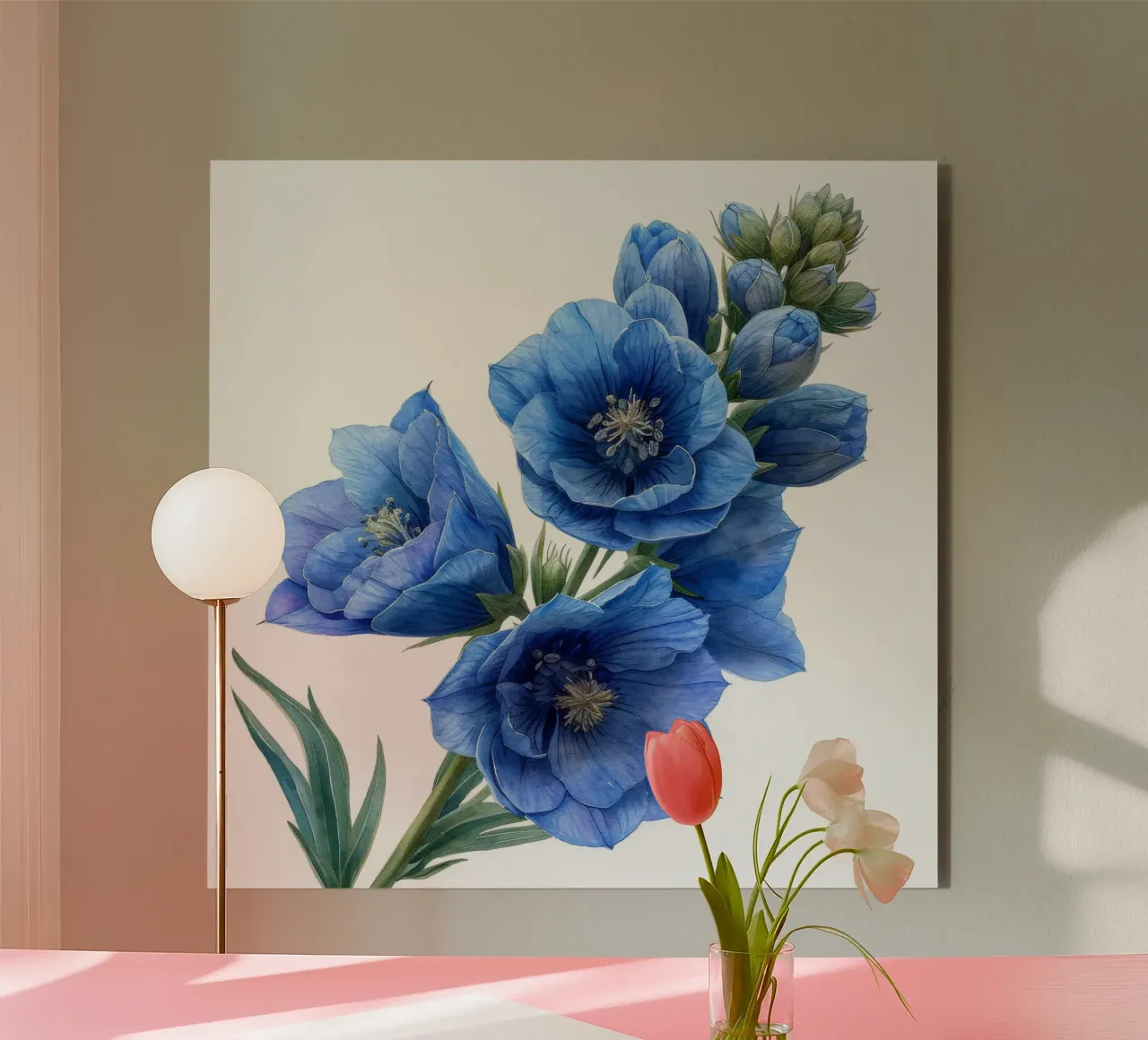 Fiore di delphinium 2 alluminio dibond da Bold Blooms