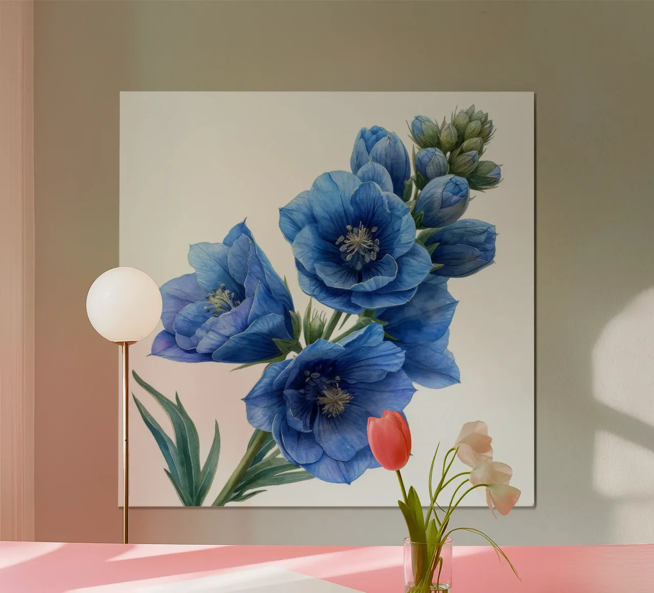 Fiore di delphinium 2 poster con telaio in legno da Bold Blooms