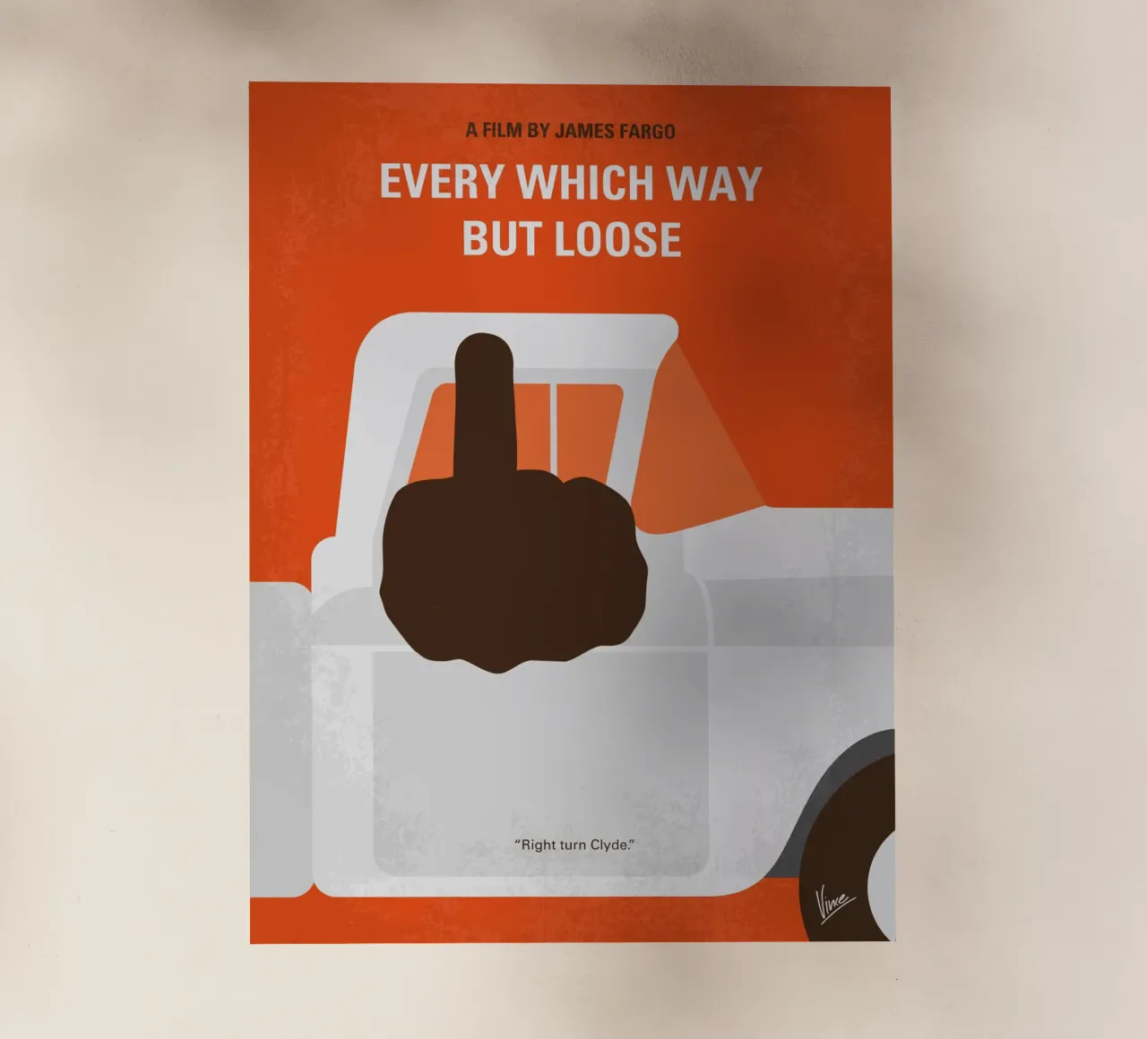 No1033 My Every Which Way But Loose minimal movie poster pellicola backlit da Chungkong