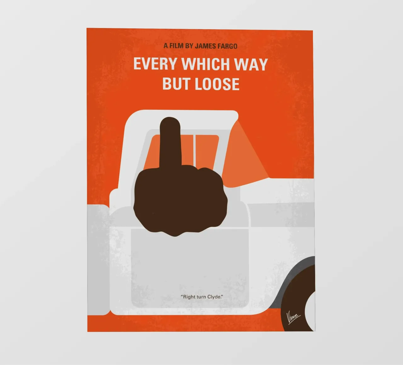 No1033 My Every Which Way But Loose minimal movie poster pellicola backlit da Chungkong