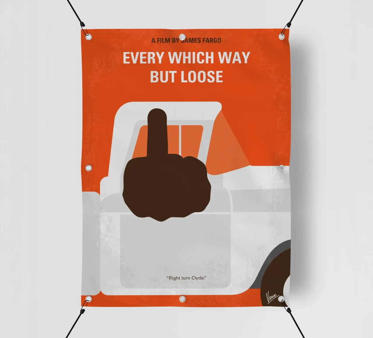 No1033 My Every Which Way But Loose minimal movie poster telo in pvc da Chungkong