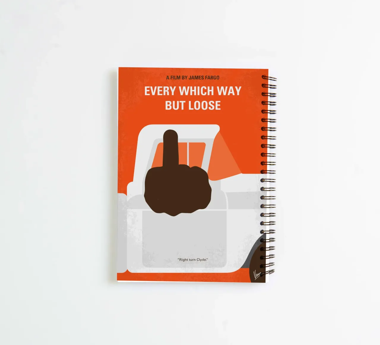 No1033 My Every Which Way But Loose minimal movie poster diario ad anelli da Chungkong